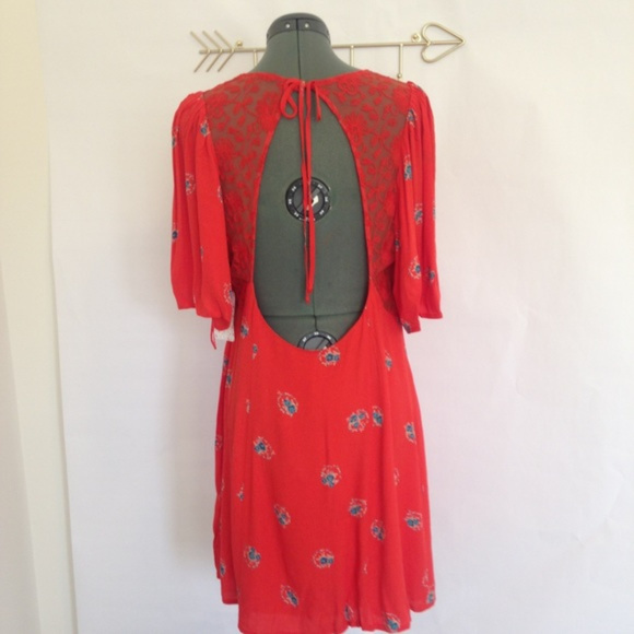 NWT Free People Mockingbird Open Back Mini Dress - Picture 7 of 7